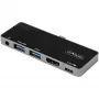 StarTech.com USB C Multiport Adapter - USB-C to 4K 60Hz HDMI 2.0, 100W Power Delivery läbiva laadimine, 3-pordiline USB 3.0 jaotur, heli - USB-C minidokk - kaasaskantav USB USB-C reisidokk