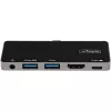 StarTech.com USB C Multiport Adapter - USB-C to 4K 60Hz HDMI 2.0, 100W Power Delivery läbiva laadimine, 3-pordiline USB 3.0 jaotur, heli - USB-C minidokk - kaasaskantav USB USB-C reisidokk