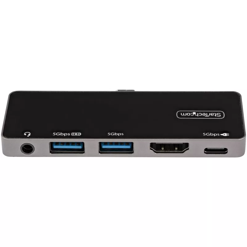 StarTech.com USB C Multiport Adapter - USB-C to 4K 60Hz HDMI 2.0, 100W Power Delivery läbiva laadimine, 3-pordiline USB 3.0 jaotur, heli - USB-C minidokk - kaasaskantav USB USB-C reisidokk