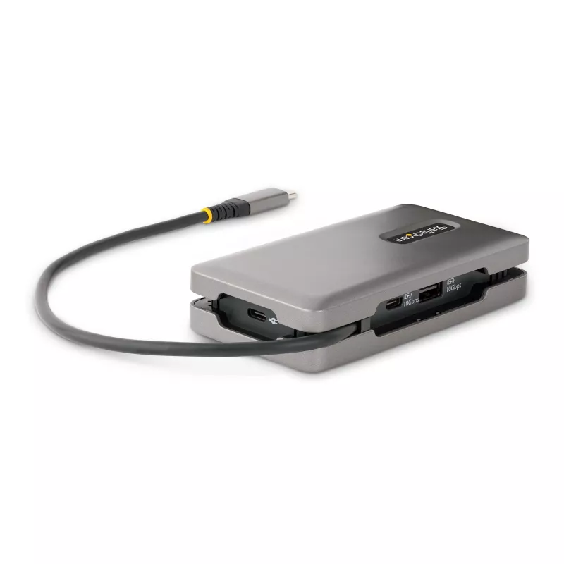 StarTech.com USB-C mitmepordiadapter - 4K 60Hz HDMI/DP - 3-pordiline USB-jaotur - 100W toiteedastus - GbE - reisimini dokkimisjaam laadimisega - 30 cm ümberkeeratav kaabel