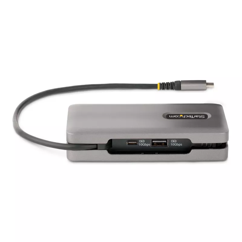 StarTech.com USB-C mitmepordiadapter - 4K 60Hz HDMI/DP - 3-pordiline USB-jaotur - 100W toiteedastus - GbE - reisimini dokkimisjaam laadimisega - 30 cm ümberkeeratav kaabel