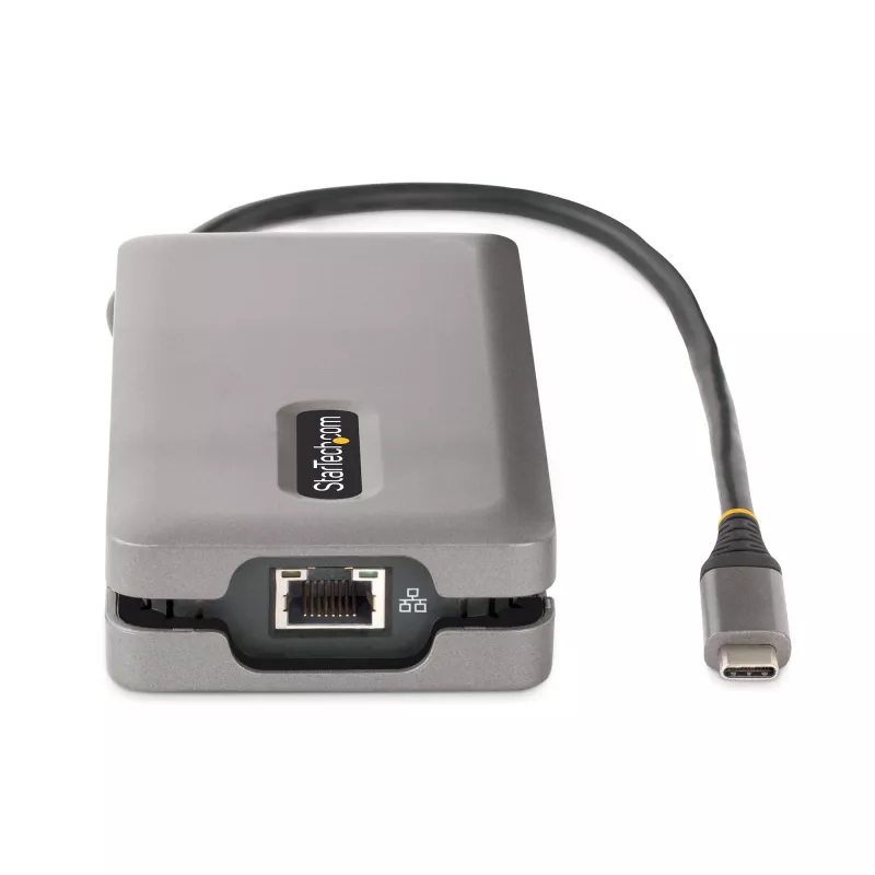 StarTech.com USB-C mitmepordiadapter - 4K 60Hz HDMI/DP - 3-pordiline USB-jaotur - 100W toiteedastus - GbE - reisimini dokkimisjaam laadimisega - 30 cm ümberkeeratav kaabel