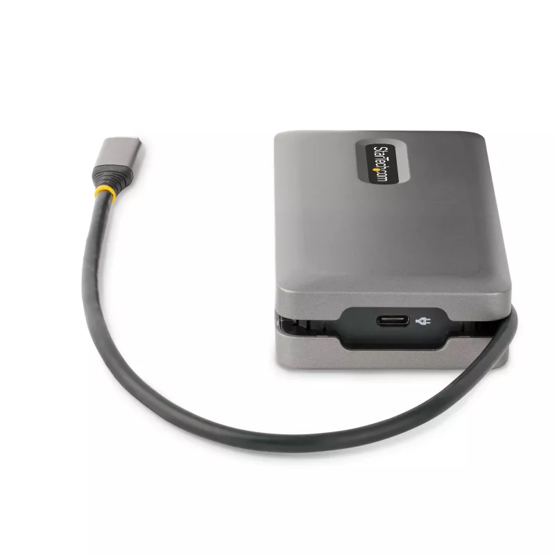 StarTech.com USB-C mitmepordiadapter - 4K 60Hz HDMI/DP - 3-pordiline USB-jaotur - 100W toiteedastus - GbE - reisimini dokkimisjaam laadimisega - 30 cm ümberkeeratav kaabel