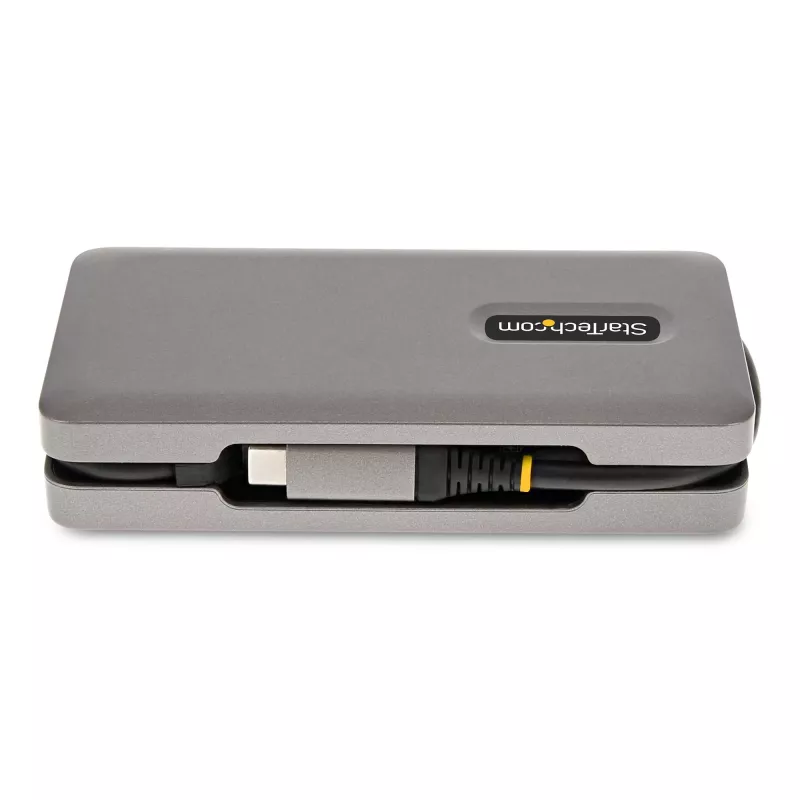 StarTech.com USB-C mitmepordiadapter - 4K 60Hz HDMI/DP - 3-pordiline USB-jaotur - 100W toiteedastus - GbE - reisimini dokkimisjaam laadimisega - 30 cm ümberkeeratav kaabel