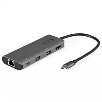 StarTech.com USB C multiliideseadme adapter - 10Gbps USB USB-C minidokk 4K 30Hz HDMI-ga - 100W toiteedastuse läbipääs - 3-pordiline USB-jaotur, GbE - USB 3.1/3.2 Gen 2 sülearvuti dokk - 10 inch kaabel