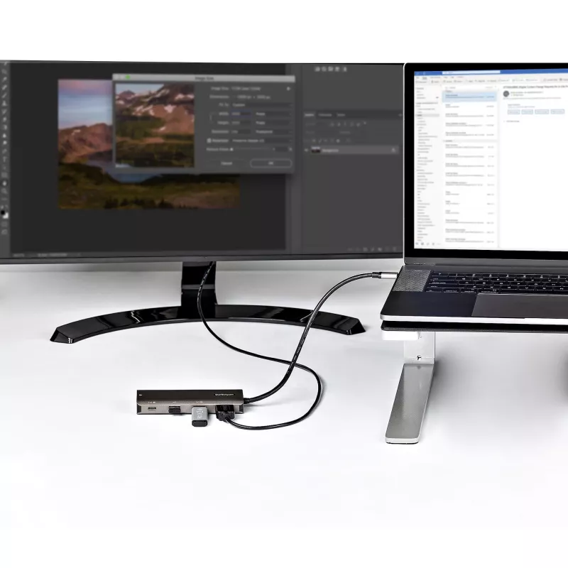 StarTech.com USB C multiliideseadme adapter - 10Gbps USB USB-C minidokk 4K 30Hz HDMI-ga - 100W toiteedastuse läbipääs - 3-pordiline USB-jaotur, GbE - USB 3.1/3.2 Gen 2 sülearvuti dokk - 10 inch kaabel