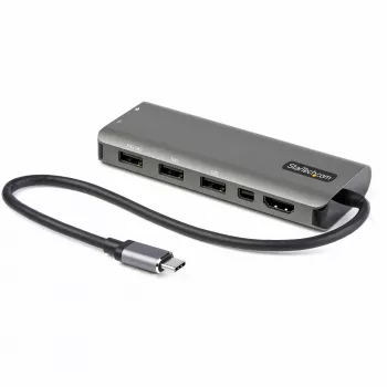 StarTech.com USB C Multiport Adapter – USB-C HDMI-le või Mini DisplayPort 4K 60 Hz, 100 W toiteedastuse läbipääs, 4-pordiline 10 Gbps USB-jaotur – USB USB-C mini dokk – 12-tollise kinnitatud kaabliga