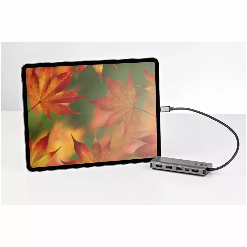 StarTech.com USB C Multiport Adapter – USB-C HDMI-le või Mini DisplayPort 4K 60 Hz, 100 W toiteedastuse läbipääs, 4-pordiline 10 Gbps USB-jaotur – USB USB-C mini dokk – 12-tollise kinnitatud kaabliga