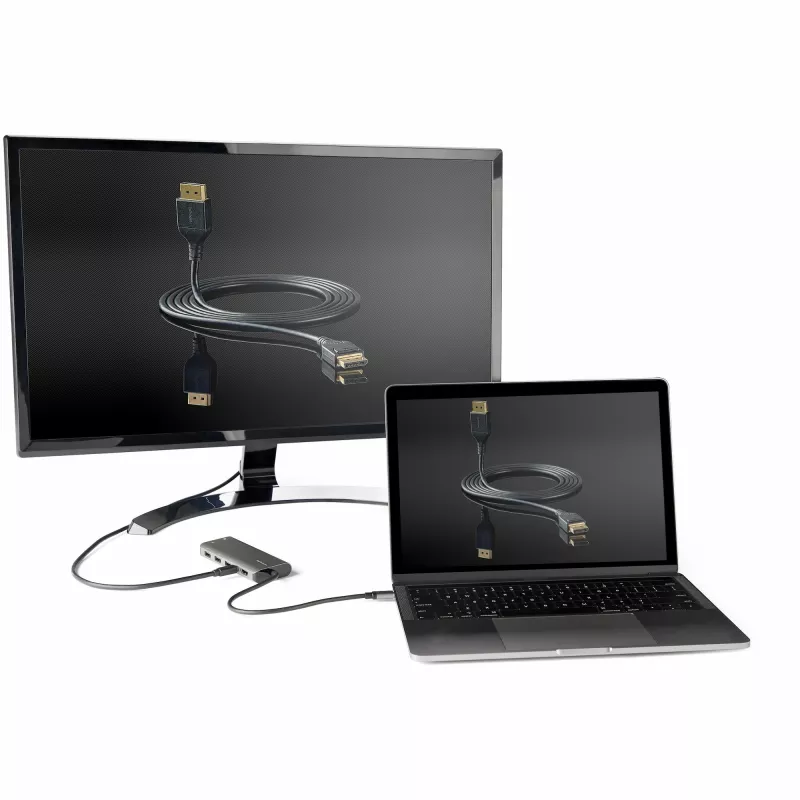 StarTech.com USB C Multiport Adapter – USB-C HDMI-le või Mini DisplayPort 4K 60 Hz, 100 W toiteedastuse läbipääs, 4-pordiline 10 Gbps USB-jaotur – USB USB-C mini dokk – 12-tollise kinnitatud kaabliga