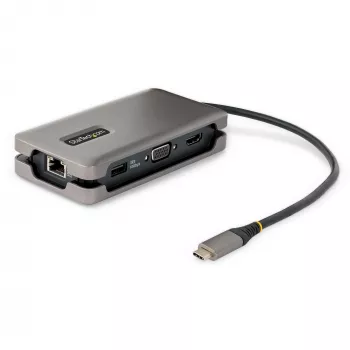 StarTech.com USB-C mitmeportne adapter - HDMI/VGA - 4K 60Hz - 3-pordine USB-jaotur - 100 W toiteedastus - GbE - reisi-minidokkijaam koos laadimisega - 1 jalga/30 cm mähitav kaabel