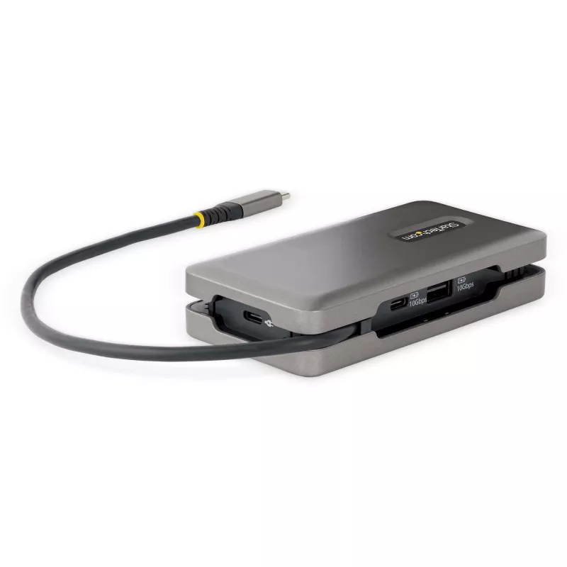 StarTech.com USB-C mitmeportne adapter - HDMI/VGA - 4K 60Hz - 3-pordine USB-jaotur - 100 W toiteedastus - GbE - reisi-minidokkijaam koos laadimisega - 1 jalga/30 cm mähitav kaabel