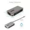 StarTech.com USB-C mitmeportne adapter - HDMI/VGA - 4K 60Hz - 3-pordine USB-jaotur - 100 W toiteedastus - GbE - reisi-minidokkijaam koos laadimisega - 1 jalga/30 cm mähitav kaabel