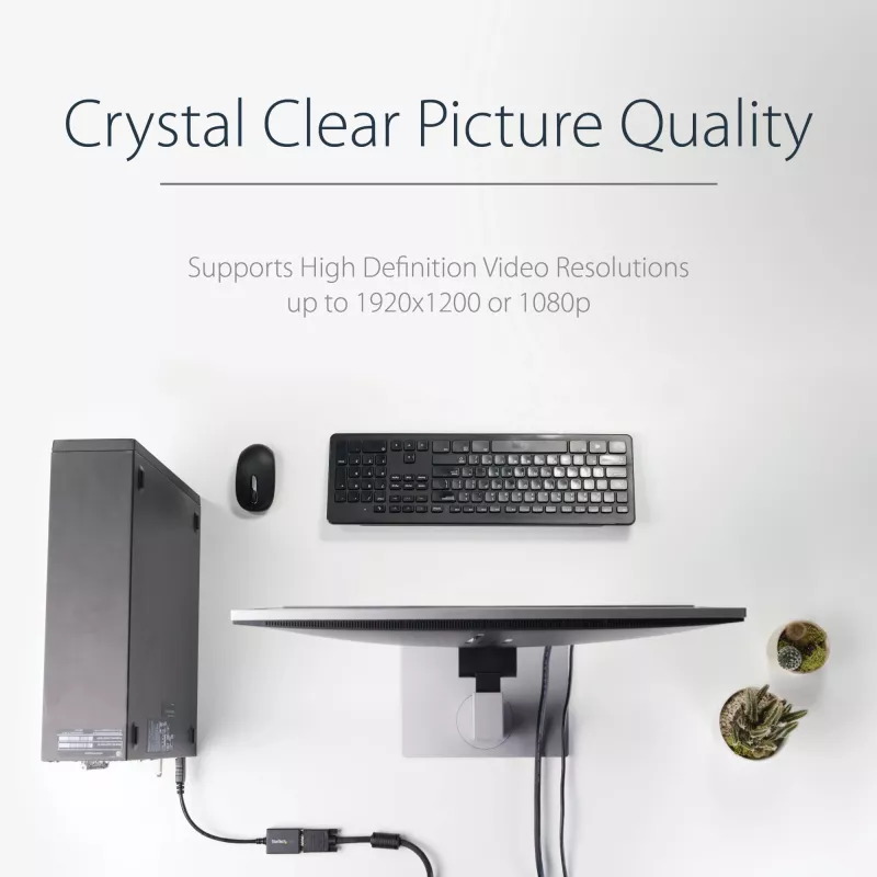 StarTech.com DisplayPort VGA-adapter – aktiivne DP-VGA-muundur – 1080p video – DisplayPort-sertifitseeritud – DP/DP++ allikas VGA-kuvarile kaabeladapteri pistik – lukustuva DP-pistikuga