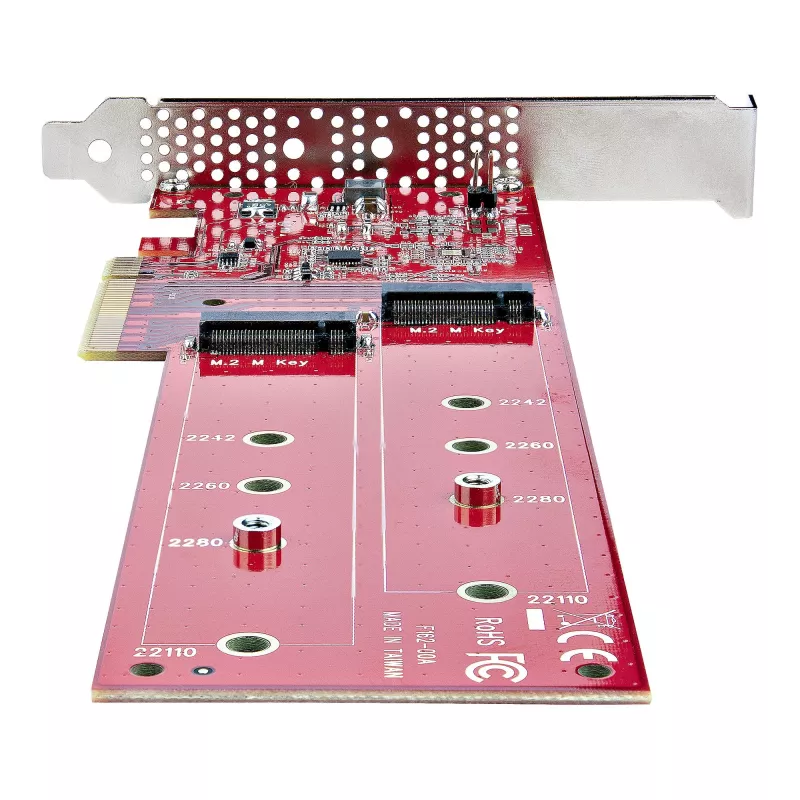 StarTech.com Dual M.2 PCIe SSD Adapter Card, PCIe x8 / x16 to Dual NVMe or AHCI M.2 SSDs, PCI Express 4.0, 7.8GBps/Drive, Bifurcation Required - Windows/Linux Ühilduv