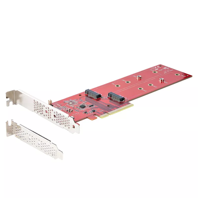 StarTech.com Dual M.2 PCIe SSD Adapter Card, PCIe x8 / x16 to Dual NVMe or AHCI M.2 SSDs, PCI Express 4.0, 7.8GBps/Drive, Bifurcation Required - Windows/Linux Ühilduv