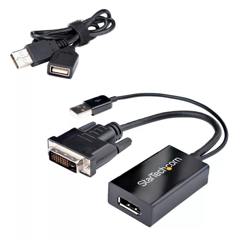 StarTech.com DVI-DisplayPort-adapter – USB-toide – 1920 x 1200 – DVI-DisplayPort-muundur – videoadapter – DVI-D DP-le