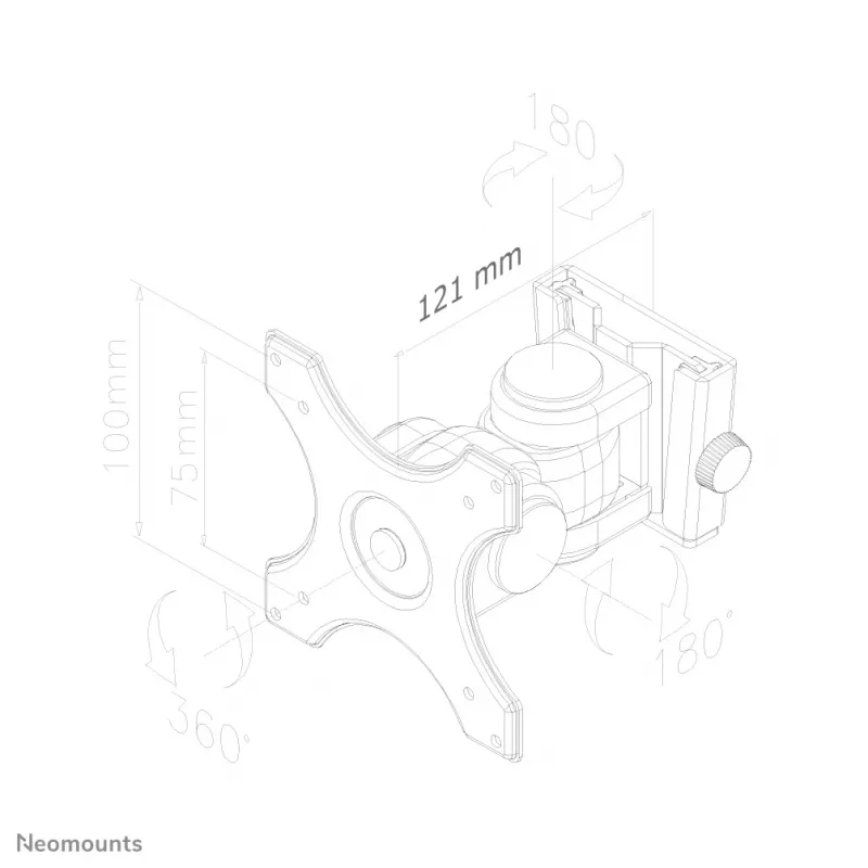 Neomounts FPMA-W250Must monitori/teleri seinakinnitus 10-30 tolli - täisliigutusega