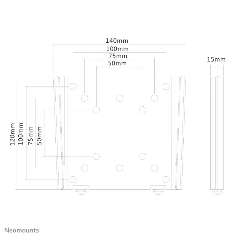 Neomounts FPMA-W25Must Monitori/TV seinakinnitus 10-30 inch - üliõhuke