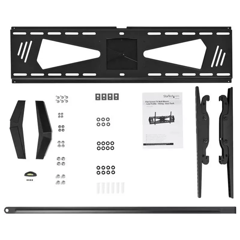 StarTech.com Madalprofiilne teleri seinakinnitus – kallutatav, 190,5 cm (75 tolli), 300 x 200 mm, 800 x 400 mm, -5 – 10°, teras, must