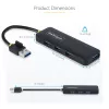 StarTech.com 4-pordiline USB-A jaotur, 5 Gbps, siinivõimsusega, väike reisi-mini-USB-jaotur, mitme pordiga USB 3.0 jagaja, kaasaskantav USB-jaotur, ülevoolukaitse (OCP)