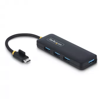 StarTech.com 4-pordiline USB-C jaotur, 5 Gbps, USB-C kuni 4x USB-A, siiniga toidetav, väike reisimini jaotur, mitme pordiga USB 3.0 jaotur, kaasaskantav jaotur, ülevoolukaitse