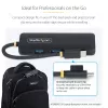 StarTech.com 4-pordiline USB-C jaotur, 5 Gbps, USB-C kuni 4x USB-A, siiniga toidetav, väike reisimini jaotur, mitme pordiga USB 3.0 jaotur, kaasaskantav jaotur, ülevoolukaitse