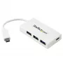 StarTech.com 4-pordiline USB-C-jaotur, 1x USB-C ja 3x USB-A porti (SuperSpeed 5 Gbit/s) – USB-siini toitega – kaasaskantav/sülearvuti USB 3.0 adapterjaotur – USB 3.1 Gen 1 / USB 3.2 Gen 1 USB-C jaotur – valge