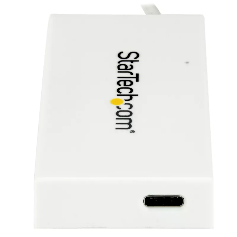 StarTech.com 4-pordiline USB-C-jaotur, 1x USB-C ja 3x USB-A porti (SuperSpeed 5 Gbit/s) – USB-siini toitega – kaasaskantav/sülearvuti USB 3.0 adapterjaotur – USB 3.1 Gen 1 / USB 3.2 Gen 1 USB-C jaotur – valge