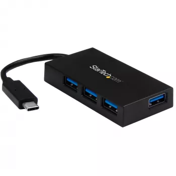 StarTech.com 4 pordiga USB C jaotur – USB USB-C jaotur 4x USB-A pordiga (USB 3.0/3.1 Gen 1 SuperSpeed 5 Gbit/s) – USB siini või isetoitega – kaasaskantav USB-C kuni USB-A BC 1.2 laadimisjaotur toiteadapteriga~4 pordiga USB C jaotur – USB USB-C jaotur 4x USB-A pordiga USB 3.0 jaotur (5 Gbit/s) – USB siini või isetoitega – kaasaskantav USB-C kuni USB-A BC 1.2 laadimisjaotur toiteadapteriga