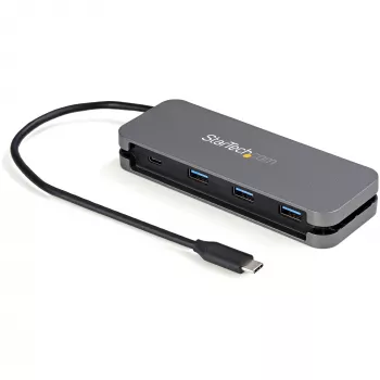 StarTech.com 4-pordiline USB-C-jaotur – 3x USB-A / 1x USB-C – 5 Gbps USB 3.0 USB-C jaotur (3.2/3.1 Gen 1) – siiniga toidetav – kaasaskantav USB-C–USB-A-adapteri jaotur – 28,5 cm (11,2 tolli) kaabel koos kaablihaldusega