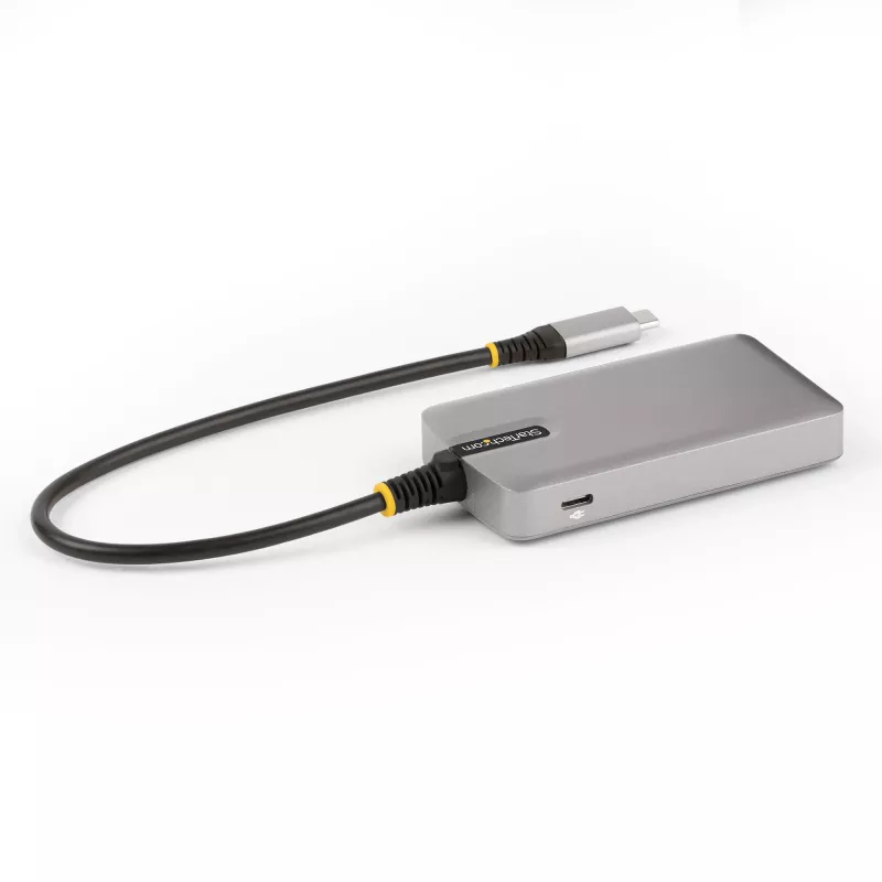 StarTech.com 4-pordiline USB-C jaotur USB-C DP Alt Mode videoväljundiga 4K 60Hz - 3x USB-A, 1x USB USB-C, 100W Power Delivery läbiv, USB 3.2 10Gbps, 30cm kaabel, kaasaskantav USB-jaotur