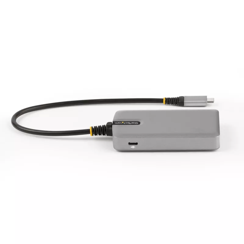 StarTech.com 4-pordiline USB-C jaotur USB-C DP Alt Mode videoväljundiga 4K 60Hz - 3x USB-A, 1x USB USB-C, 100W Power Delivery läbiv, USB 3.2 10Gbps, 30cm kaabel, kaasaskantav USB-jaotur