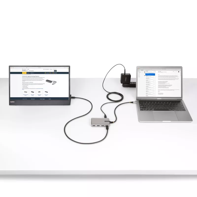 StarTech.com 4-pordiline USB-C jaotur USB-C DP Alt Mode videoväljundiga 4K 60Hz - 3x USB-A, 1x USB USB-C, 100W Power Delivery läbiv, USB 3.2 10Gbps, 30cm kaabel, kaasaskantav USB-jaotur