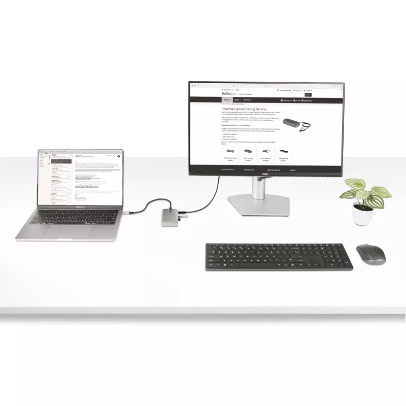 StarTech.com 4-pordiline USB-C jaotur USB-C DP Alt Mode videoväljundiga 4K 60Hz - 3x USB-A, 1x USB USB-C, 100W Power Delivery läbiv, USB 3.2 10Gbps, 30cm kaabel, kaasaskantav USB-jaotur