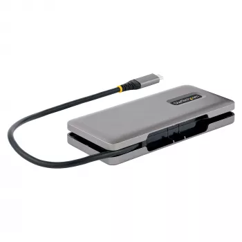 StarTech.com 4-pordiline USB-C-jaotur, 4x USB-C-porti, USB 3.2 Gen 2 (10 Gbit/s) - kaasaskantav USB-C-jaotur 100W toiteedastusega - USB USB-C jaotur 12,6 tolli/32 cm ümber keeratava kaabliga