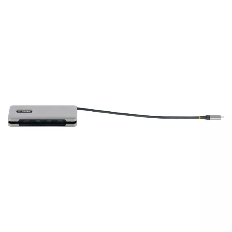 StarTech.com 4-pordiline USB-C-jaotur, 4x USB-C-porti, USB 3.2 Gen 2 (10 Gbit/s) - kaasaskantav USB-C-jaotur 100W toiteedastusega - USB USB-C jaotur 12,6 tolli/32 cm ümber keeratava kaabliga