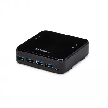 StarTech.com 4 to 4 USB 3.0 Peripheral Sharing Switch, 5 Gbit/s, Micro-USB Type-B, Must, plastik, CE, FCC, REACH, 0 - 40 °C