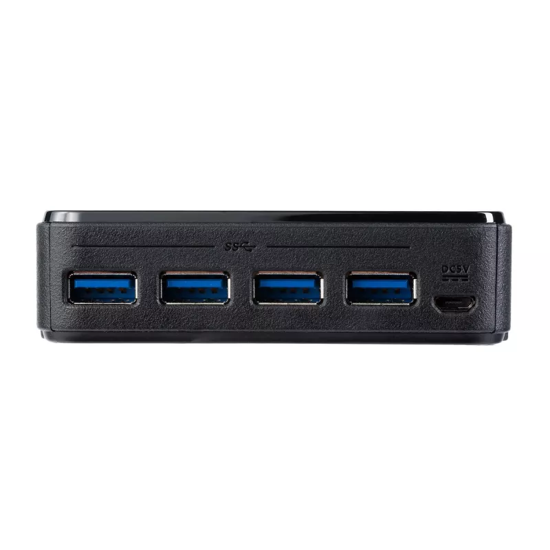StarTech.com 4 to 4 USB 3.0 Peripheral Sharing Switch, 5 Gbit/s, Micro-USB Type-B, Must, plastik, CE, FCC, REACH, 0 - 40 °C