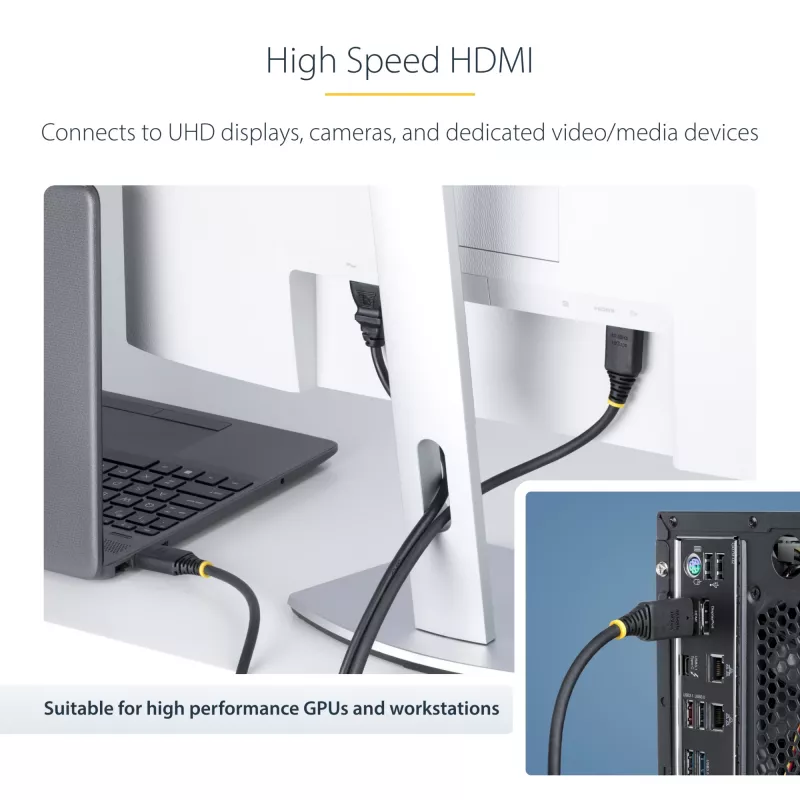 StarTech.com 30cm (1ft) High Speed HDMI kaabel, 4K 60Hz/1440p 144Hz, HDR10/HDCP 2.2/ARC, 18Gbps, UHD HDMI 2.0 juhe teleri/monitori/ekraani jaoks, TPE mantel