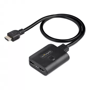 StarTech.com 2-Port HDMI Splitter, 4K 60Hz HDMI 2.0 Video, 4K HDMI Splitter 1 In 2 Out, 1x2 HDMI Display/Output Splitter, HDR/HDCP, 20in (50cm) Built-in HDMI kaabel