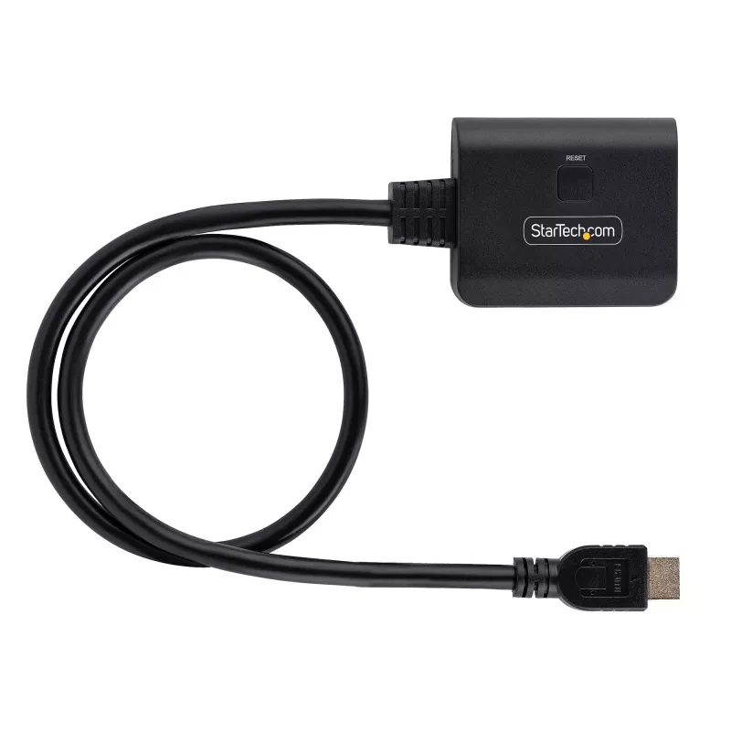 StarTech.com 2-Port HDMI Splitter, 4K 60Hz HDMI 2.0 Video, 4K HDMI Splitter 1 In 2 Out, 1x2 HDMI Display/Output Splitter, HDR/HDCP, 20in (50cm) Built-in HDMI kaabel