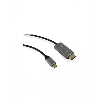 ICY BOX IB-CB020-C HDMI-kaabel 1,8 m HDMI tüüp A (standardne) Must, Hõbedane