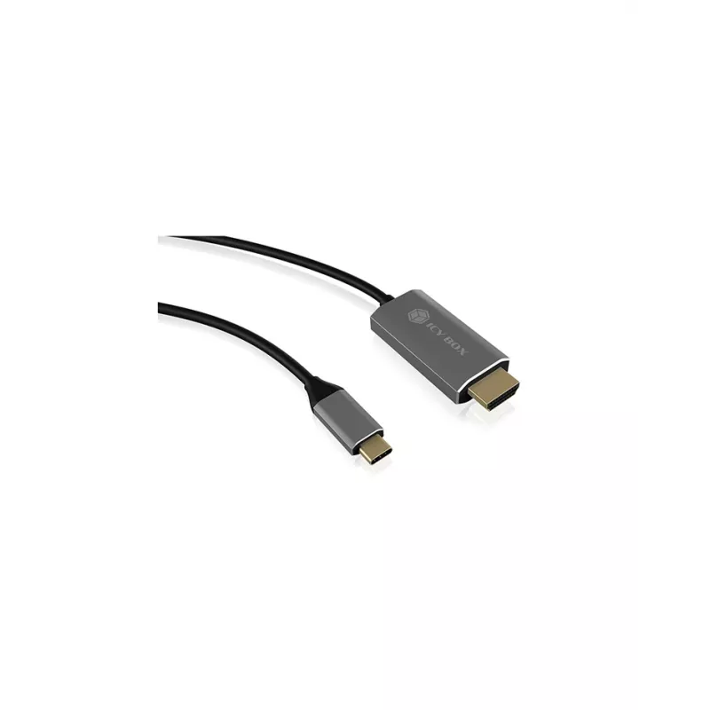 ICY BOX IB-CB020-C HDMI-kaabel 1,8 m HDMI tüüp A (standardne) Must, Hõbedane