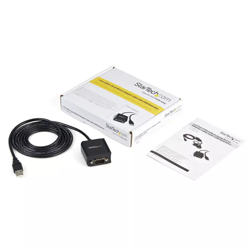 StarTech.com 1 pordiga FTDI USB RS232 jadaliidese adapterkaabel koos COM-säilitusega