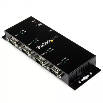 StarTech.com 4-pordiline USB-DB9 RS232 jadaadapteri jaotur – tööstuslik DIN-liistule ja seinale kinnitatav