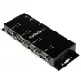 StarTech.com 4-pordiline USB-DB9 RS232 jadaadapteri jaotur – tööstuslik DIN-liistule ja seinale kinnitatav