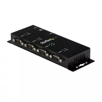 StarTech.com 4-pordiline USB-DB9 RS232 jadaadapteri jaotur – tööstuslik DIN-liistule ja seinale kinnitatav