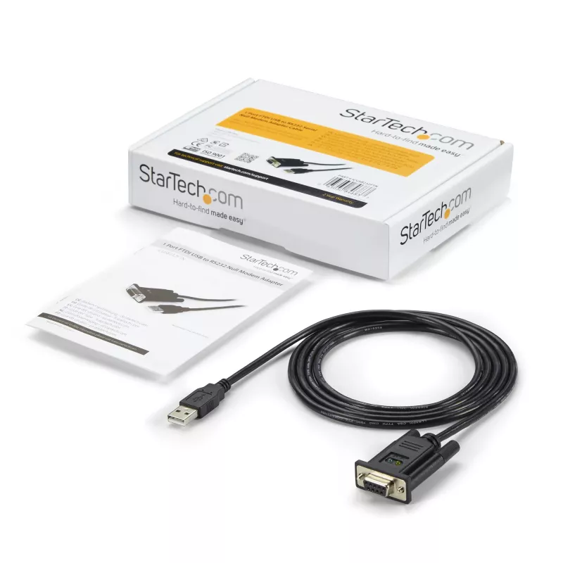 StarTech.com 1,8m 1-pordiline USB-RS232 seeriaadapter, FTDI DB9 seeria DCE-adapterkaabel, nullmodem, USB 2.0 - TAA