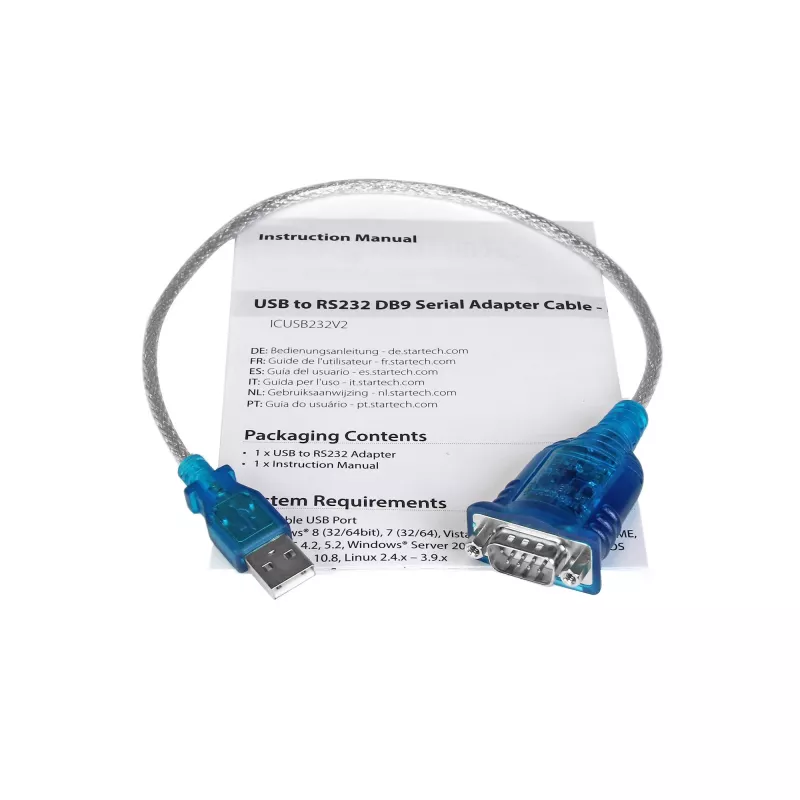 StarTech.com 17in (43cm) 1-pordiline USB-RS232 DB9 jadaadapteri kaabel, USB-jadaadapteri kaabel - M/M
