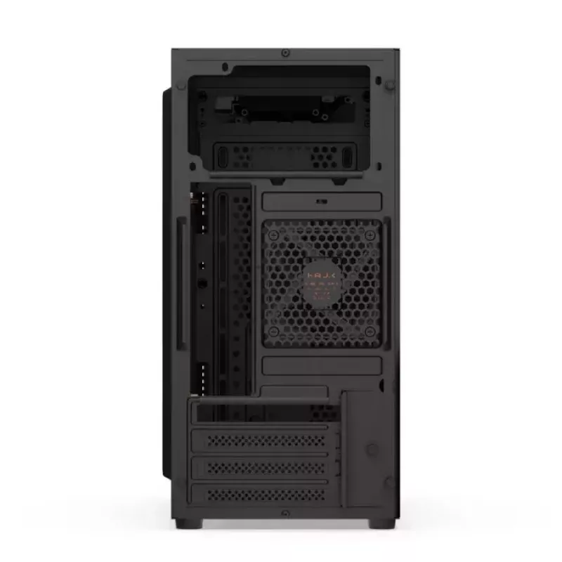 PC-korpus KRUX Astro Cube Must — kuubikkorpus, toetab micro ATX/mini‑ITX, 1×3,5-tolline + 2×2,5-tollised pesad, külgaken, max PSU 28 cm, max jahuti kõrgus 136 mm